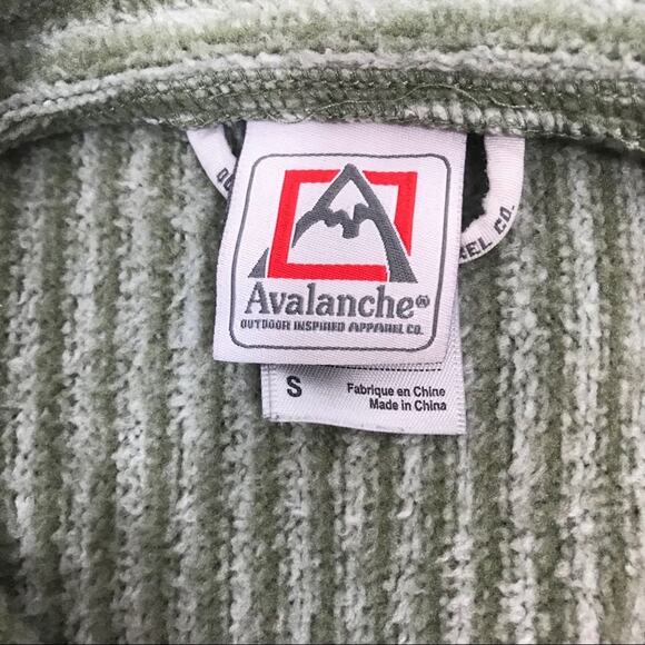 Avalanche Cascade Hooded Sweater Pullover Jacket Womens Sz Small Green Striped - Picture 7 of 8